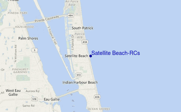 mapa de localização de Satellite Beach/RCs