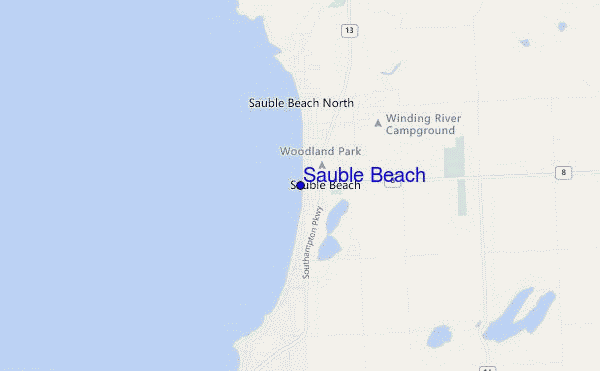 mapa de localização de Sauble Beach
