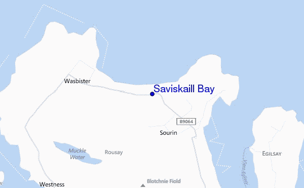 mapa de localização de Saviskaill Bay