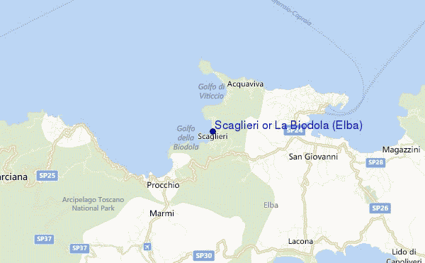mapa de localização de Scaglieri or La Biodola (Elba)