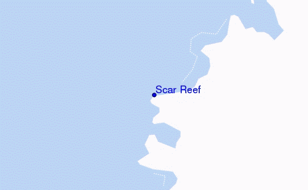 mapa de localização de Scar Reef