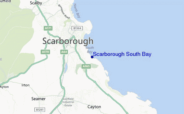 mapa de localização de Scarborough South Bay