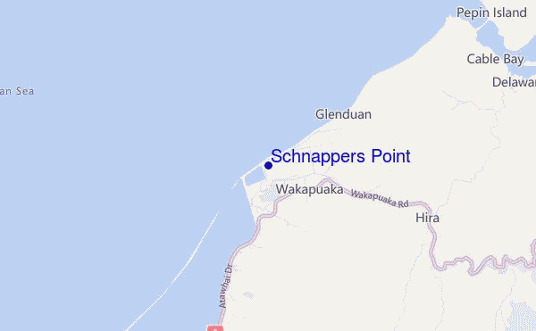 mapa de localização de Schnappers Point