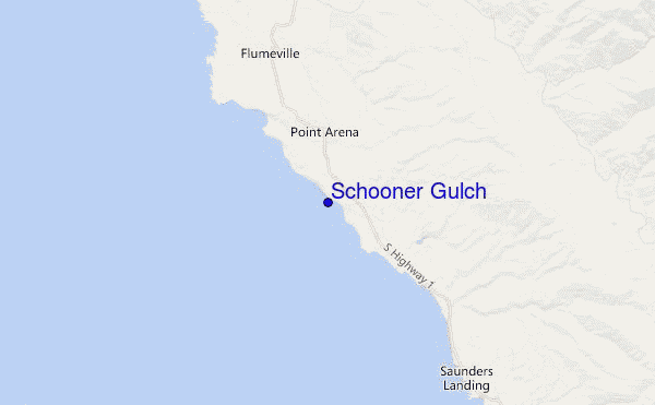 mapa de localização de Schooner Gulch