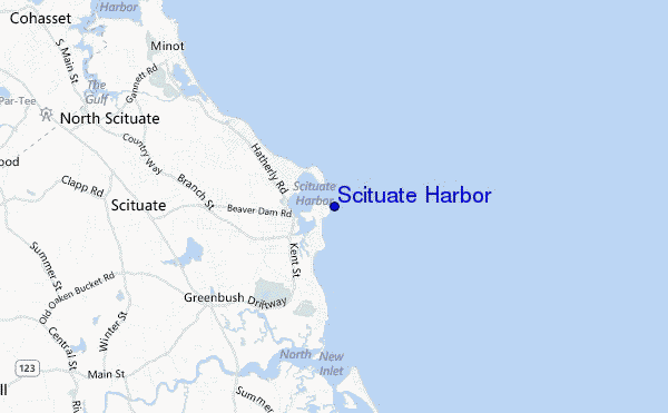 mapa de localização de Scituate Harbor