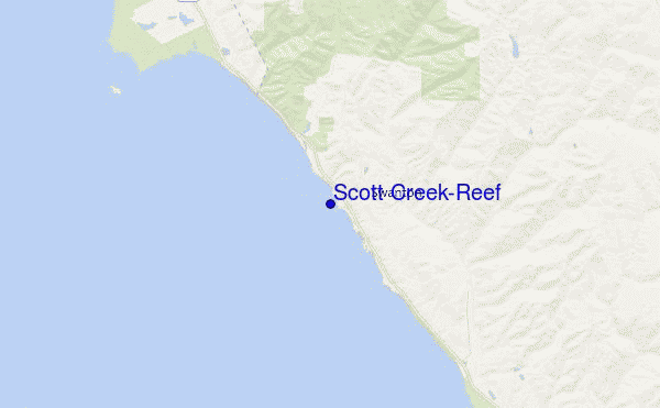 mapa de localização de Scott Creek-Reef