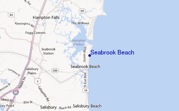 mapa de localização de Seabrook Beach