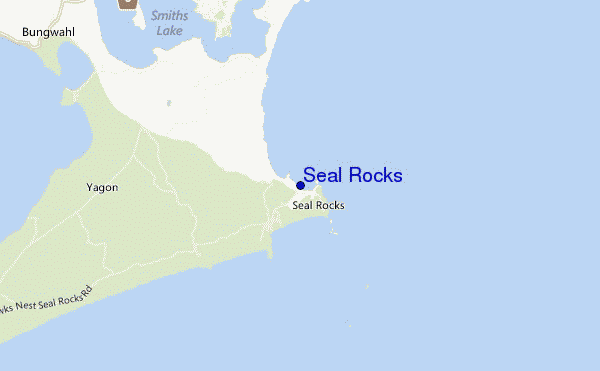 mapa de localização de Seal Rocks