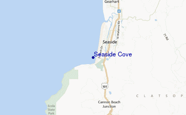 mapa de localização de Seaside Cove