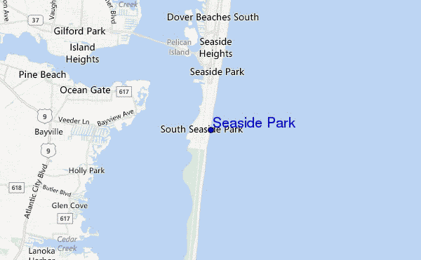 mapa de localização de Seaside Park
