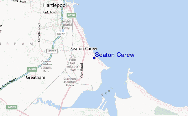 mapa de localização de Seaton Carew