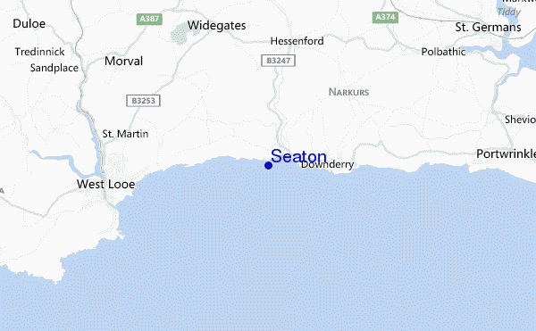 mapa de localização de Seaton