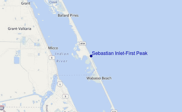 mapa de localização de Sebastian Inlet-First Peak