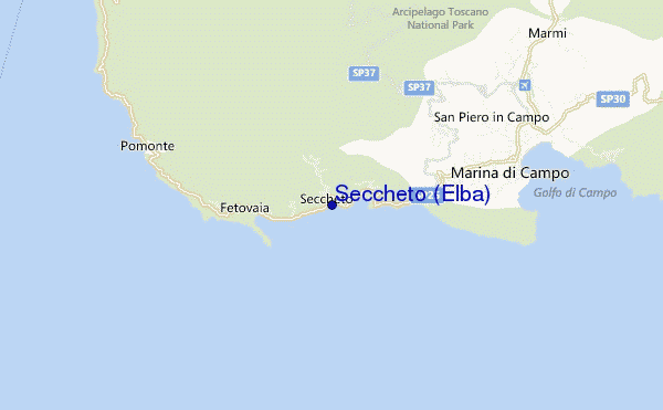 mapa de localização de Seccheto (Elba)