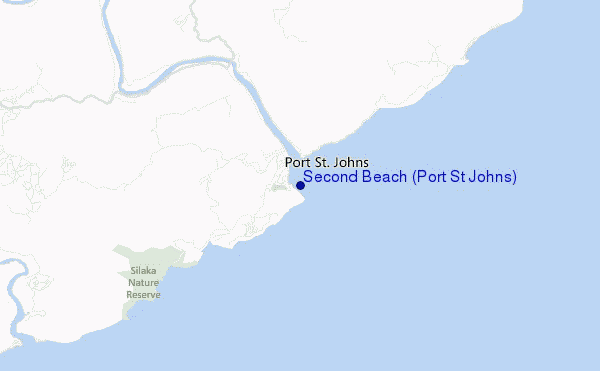 mapa de localização de Second Beach (Port St Johns)