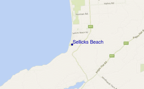 mapa de localização de Sellicks Beach
