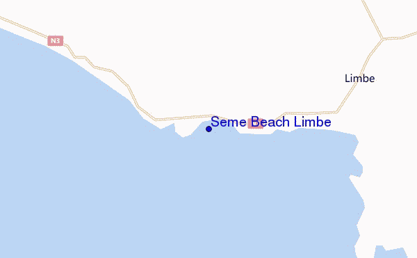 mapa de localização de Seme Beach Limbe