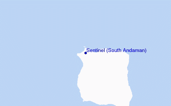 mapa de localização de Sentinel (South Andaman)