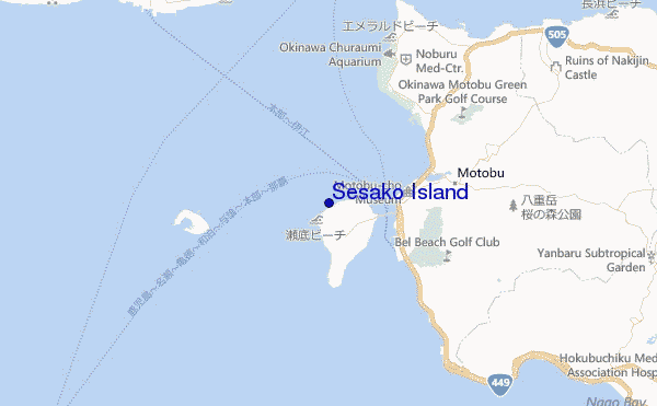 mapa de localização de Sesako Island
