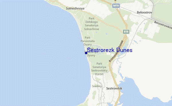 mapa de localização de Sestrorezk Dunes
