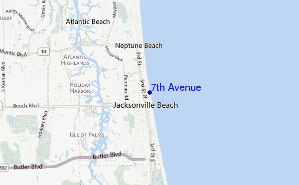 mapa de localização de 7th Avenue