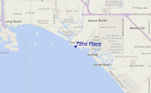 mapa de localização de 72nd Place
