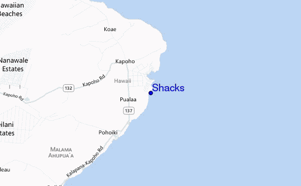 mapa de localização de Shacks