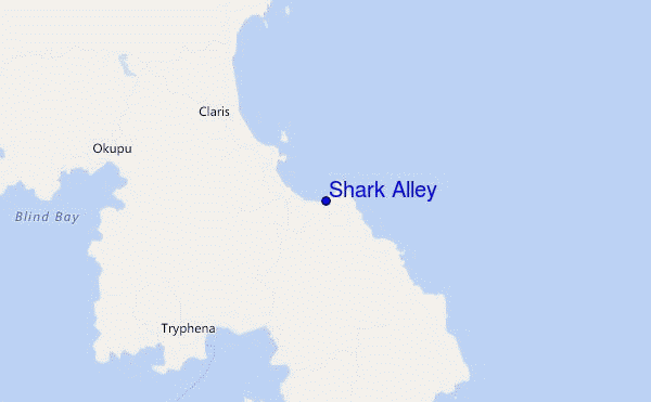 mapa de localização de Shark Alley
