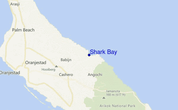 mapa de localização de Shark Bay
