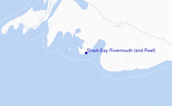 mapa de localização de Shark Bay Rivermouth (and Reef)