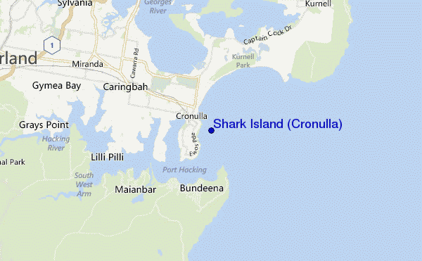 mapa de localização de Shark Island (Cronulla)