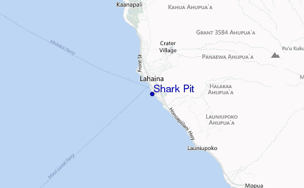 mapa de localização de Shark Pit