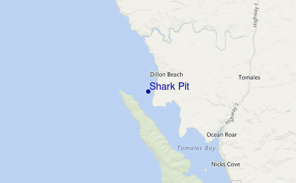 mapa de localização de Shark Pit