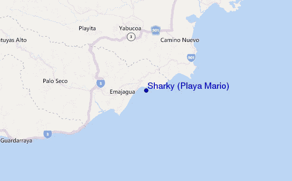 mapa de localização de Sharky (Playa Mario)
