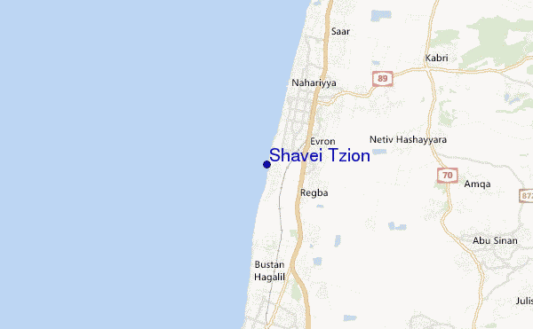 mapa de localização de Shavei Tzion