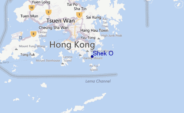 Shek O Location Map