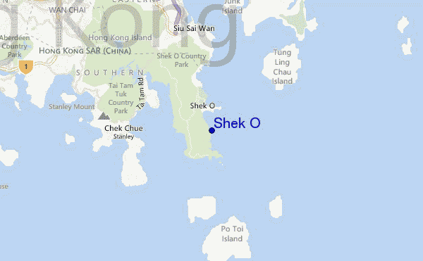 mapa de localização de Shek O