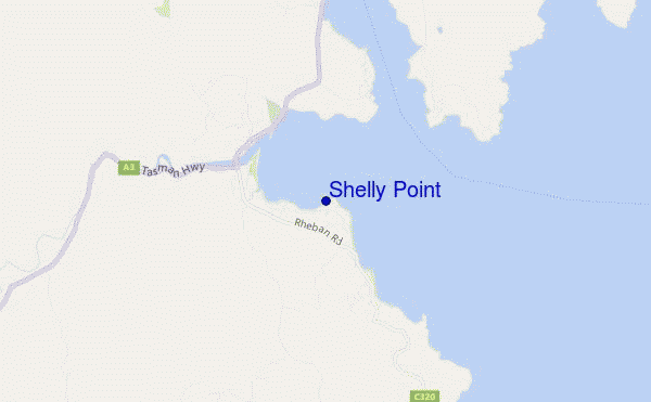 mapa de localização de Shelly Point