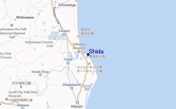 mapa de localização de Shida