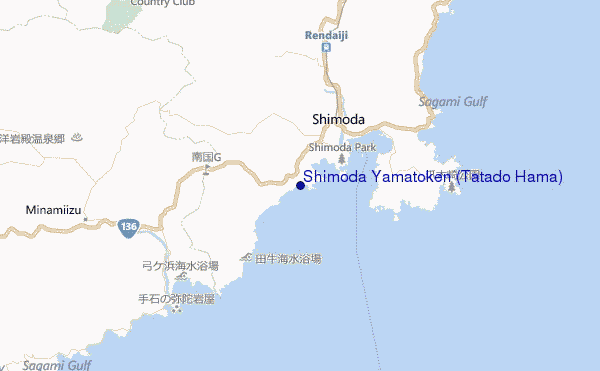 mapa de localização de Shimoda Yamatoken (Tatado Hama)