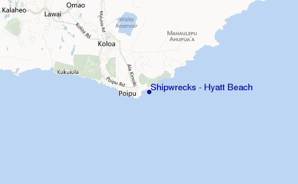 mapa de localização de Shipwrecks - Hyatt Beach
