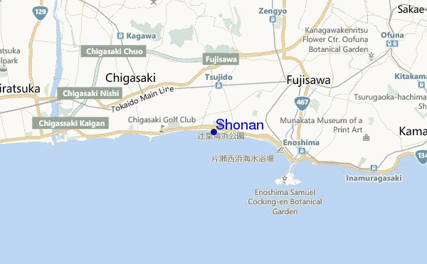mapa de localização de Shonan