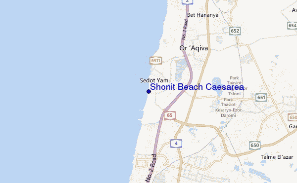 mapa de localização de Shonit Beach Caesarea