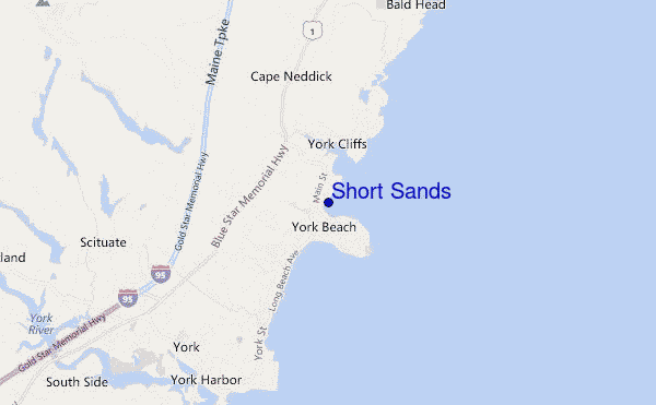 mapa de localização de Short Sands