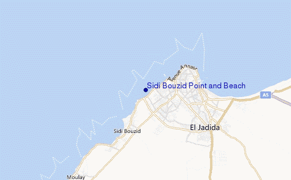 mapa de localização de Sidi Bouzid Point and Beach