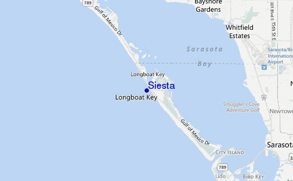 mapa de localização de Siesta