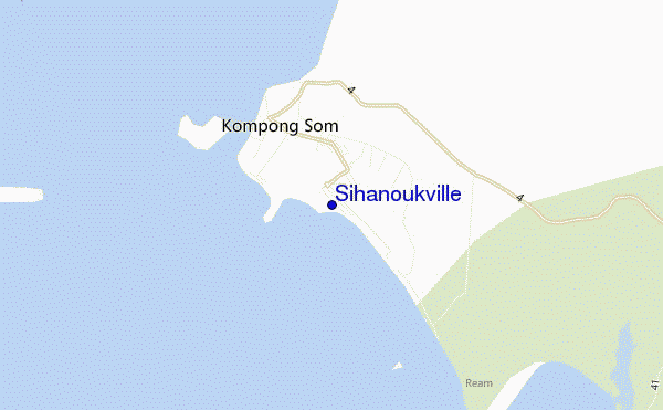 mapa de localização de Sihanoukville
