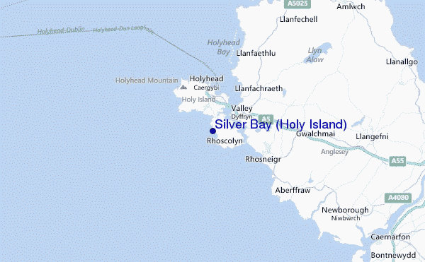 Silver Bay (Holy Island) Location Map
