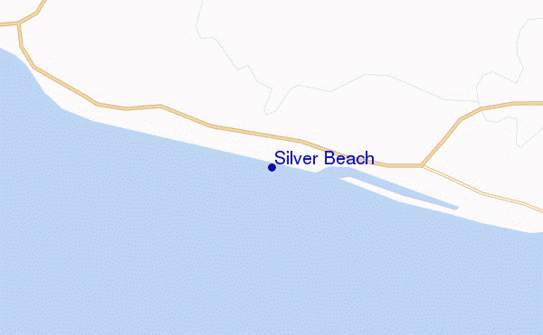 mapa de localização de Silver Beach
