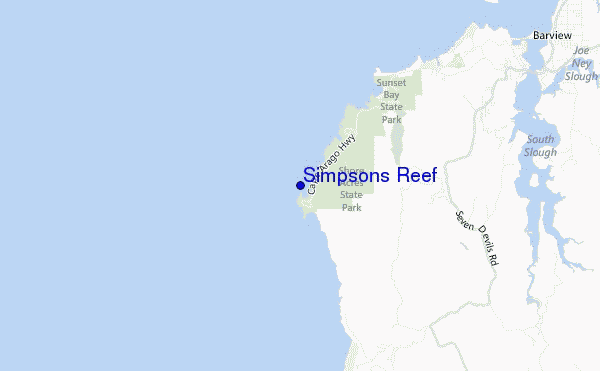 mapa de localização de Simpsons Reef